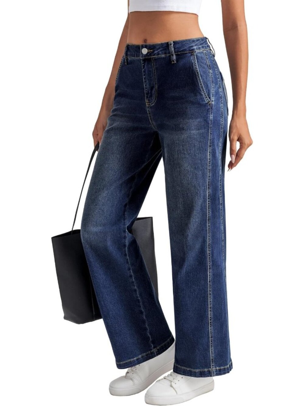 Stylish Straight Leg Jeans for Women | Trendy Baggy Denim Pants, Casual Chic